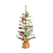Winter Berry Bristle Tree in Hessian