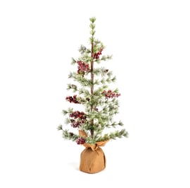 Winter Berry Bristle Tree in Hessian 2ft