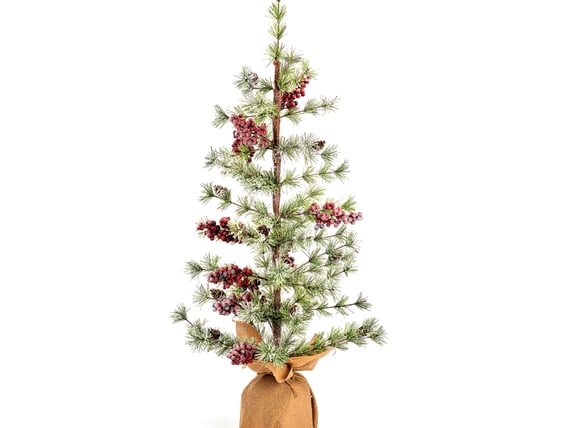 Winter Berry Bristle Tree in Hessian 2ft