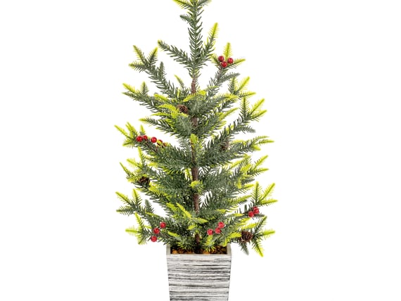 Potted 2ft Desk Top Christmas Tree with Berries