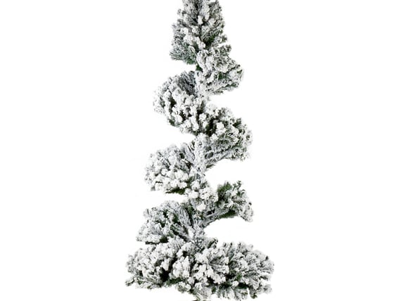 Snowy Spiral Flocked Christmas Tree 8ft